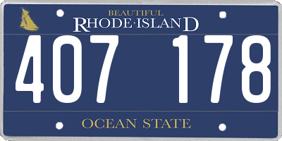 RI license plate 407178