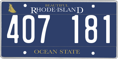 RI license plate 407181