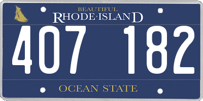 RI license plate 407182