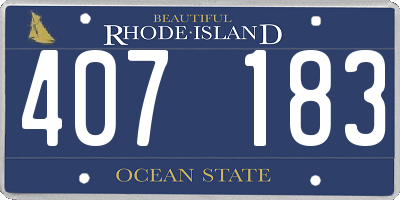 RI license plate 407183