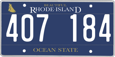 RI license plate 407184