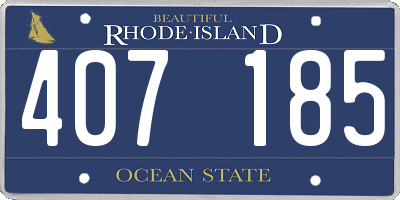 RI license plate 407185