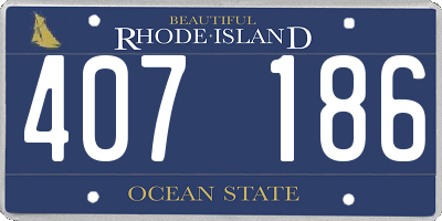 RI license plate 407186