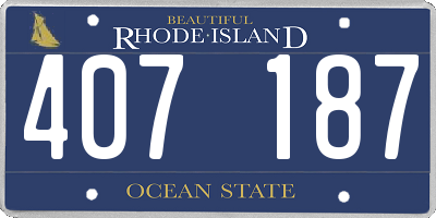 RI license plate 407187