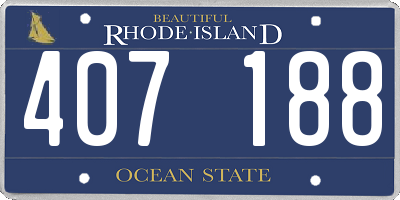 RI license plate 407188