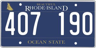 RI license plate 407190