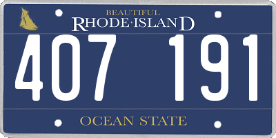 RI license plate 407191