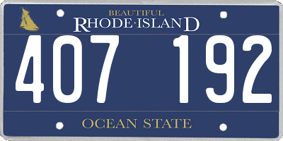 RI license plate 407192