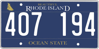 RI license plate 407194
