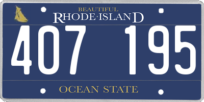 RI license plate 407195