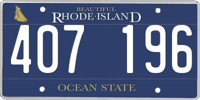 RI license plate 407196
