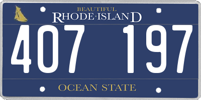 RI license plate 407197