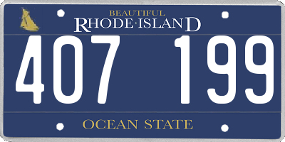 RI license plate 407199