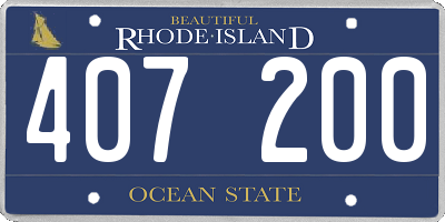 RI license plate 407200