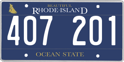 RI license plate 407201