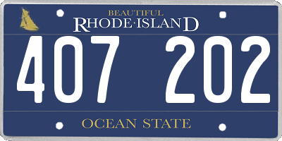 RI license plate 407202