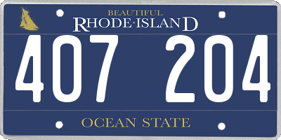 RI license plate 407204