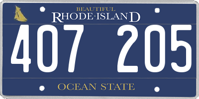 RI license plate 407205
