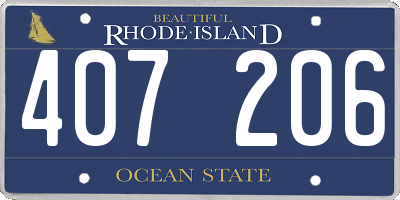 RI license plate 407206