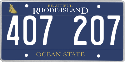 RI license plate 407207