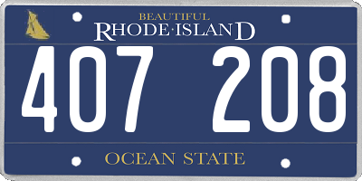 RI license plate 407208