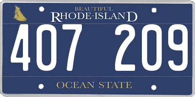 RI license plate 407209