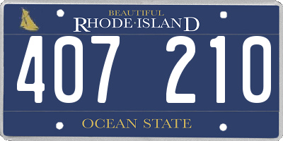 RI license plate 407210