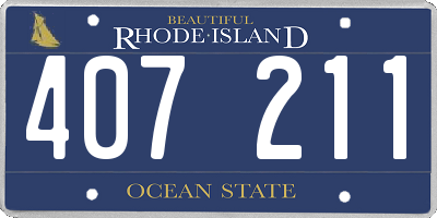 RI license plate 407211