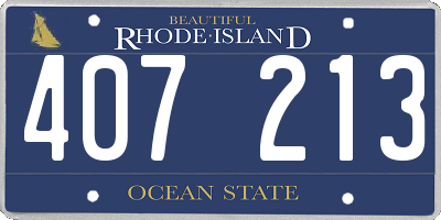 RI license plate 407213