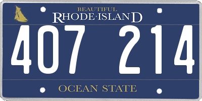 RI license plate 407214