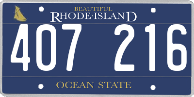 RI license plate 407216