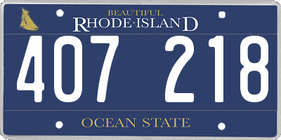 RI license plate 407218