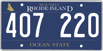 RI license plate 407220
