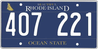 RI license plate 407221