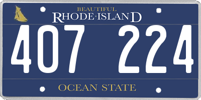 RI license plate 407224