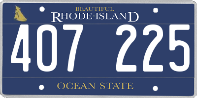 RI license plate 407225