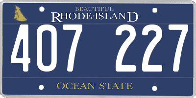 RI license plate 407227