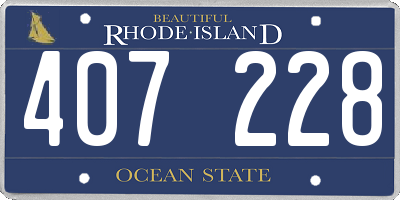RI license plate 407228