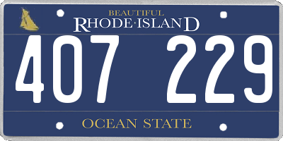 RI license plate 407229