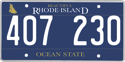 RI license plate 407230