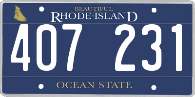 RI license plate 407231