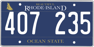 RI license plate 407235