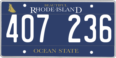 RI license plate 407236
