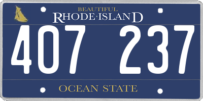 RI license plate 407237