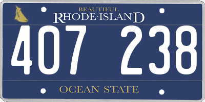 RI license plate 407238