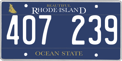 RI license plate 407239