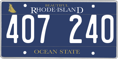 RI license plate 407240