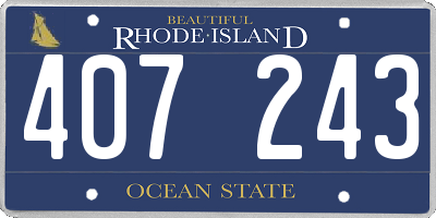 RI license plate 407243
