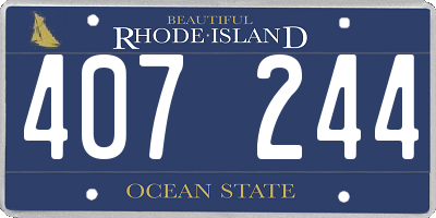 RI license plate 407244