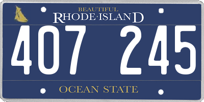 RI license plate 407245